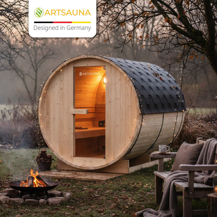 Sauna tonneau Spitzberg avec poêle de sauna