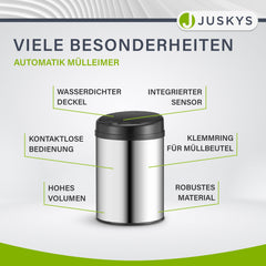 Runder Mülleimer mit Sensor