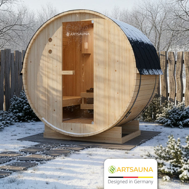 Sauna tonneau Spitzberg avec poêle de sauna