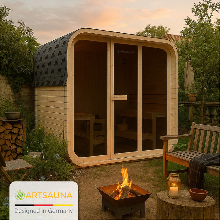 Sauna tonneau carré pour 6 personnes Fjora