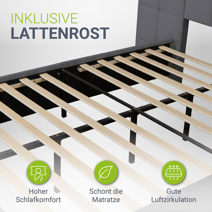 Samt Polsterbett Luzano