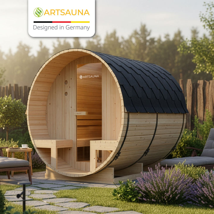 Sauna tonneau Spitzberg avec poêle de sauna