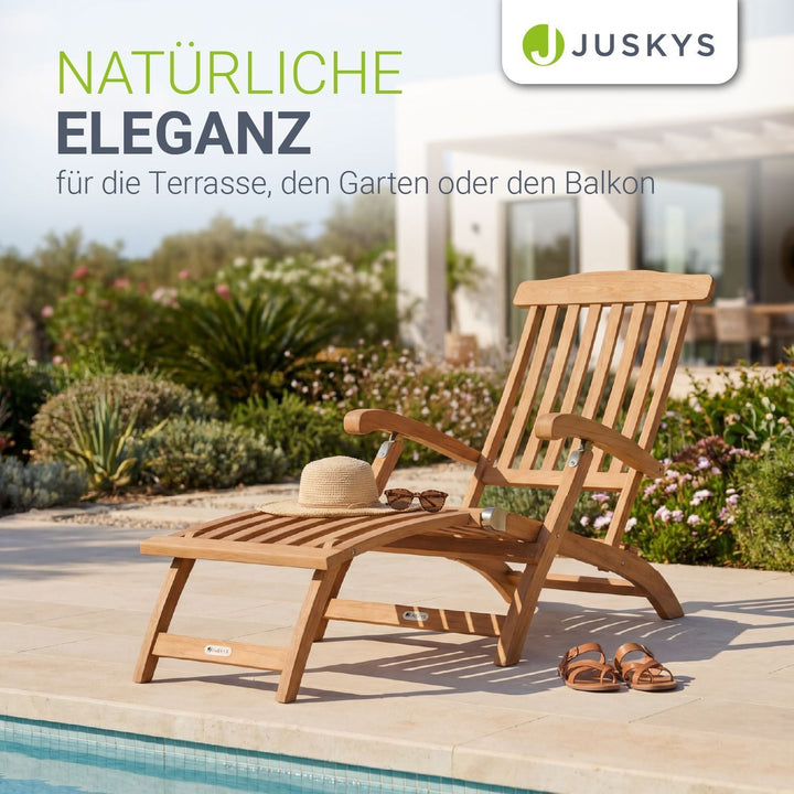 Bain de soleil de jardin résistant aux intempéries en bois huilé