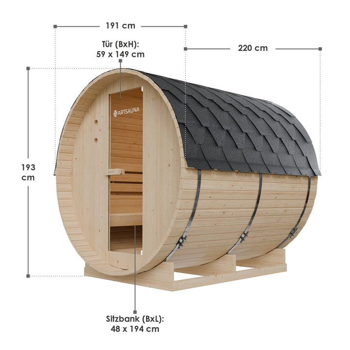 Sauna tonneau Spitzberg avec poêle de sauna