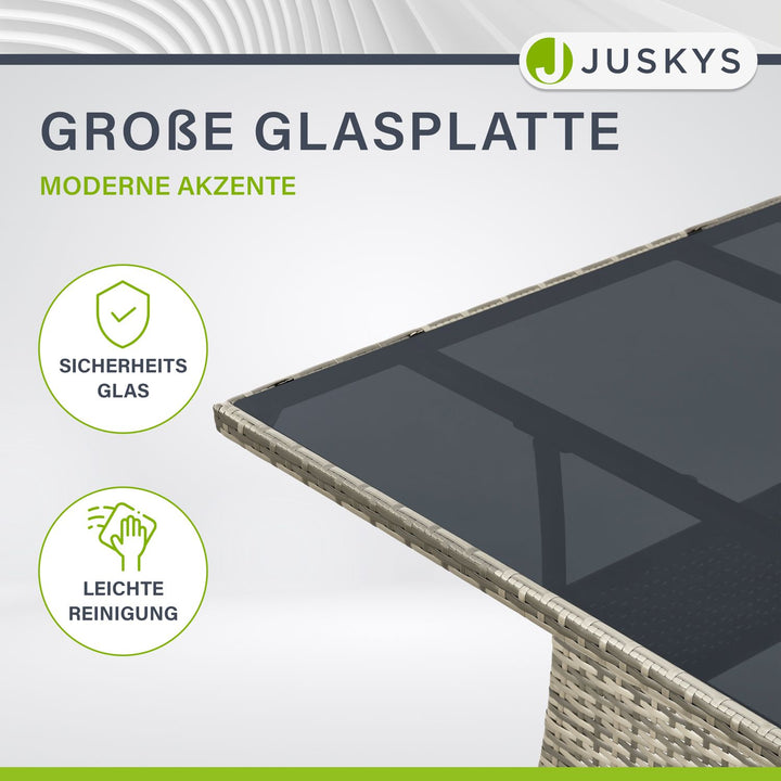 Eckiger Polyrattan Gartentisch Yoro