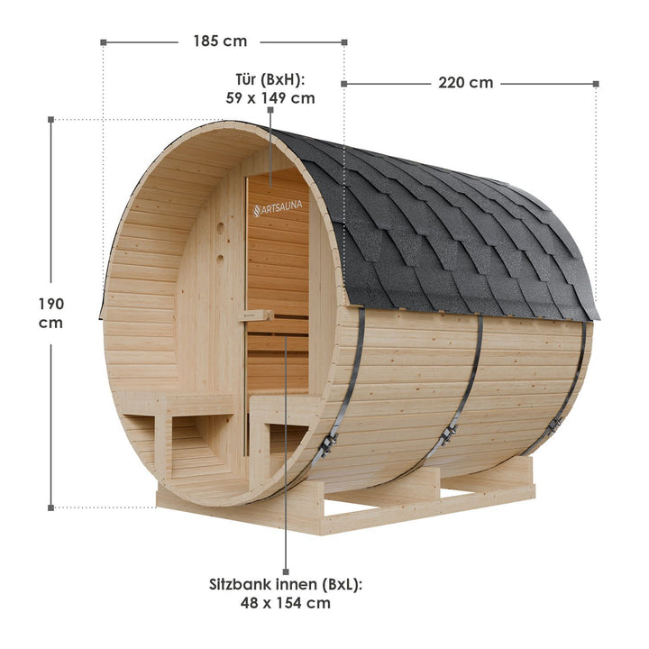 Sauna tonneau Spitzberg avec poêle de sauna