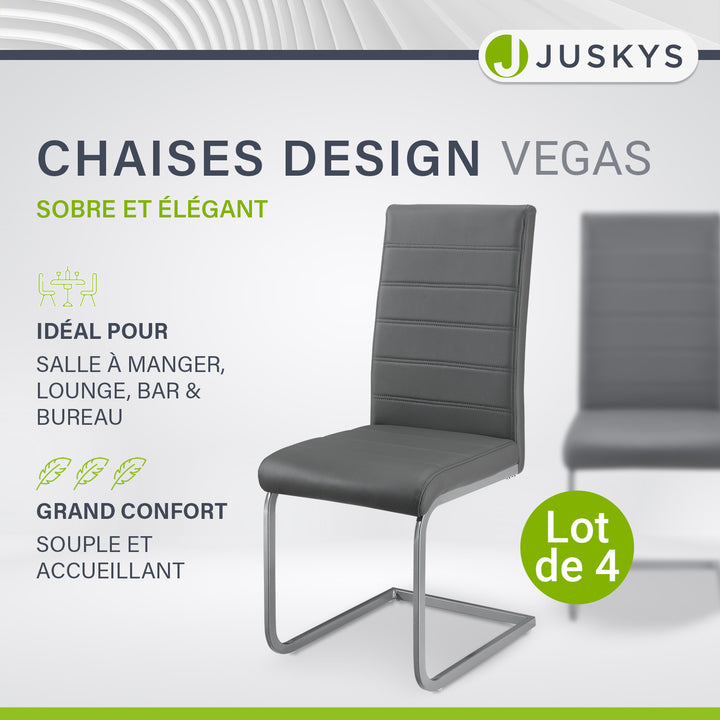 Chaise cantilever Vegas avec cuir artificiel