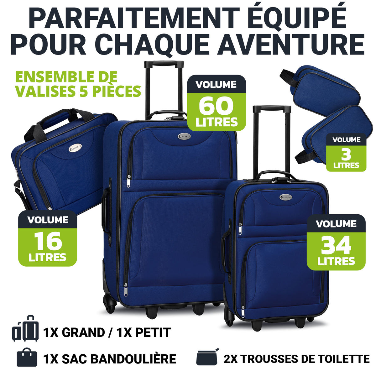 Ensemble de valises à roulettes de voyage Athènes