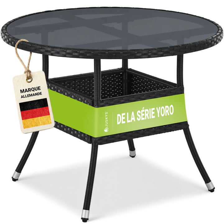 Table de jardin ronde en polyrotin Yoro
