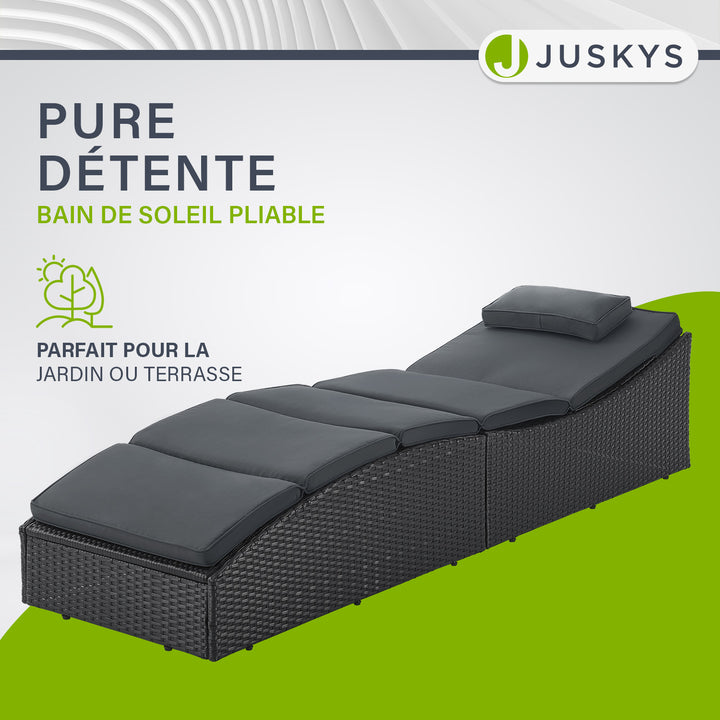 Chaise longue pliable en polyrotin Lamia