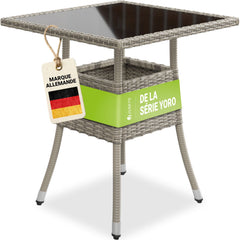 Table de jardin carrée en polyrotin Yoro