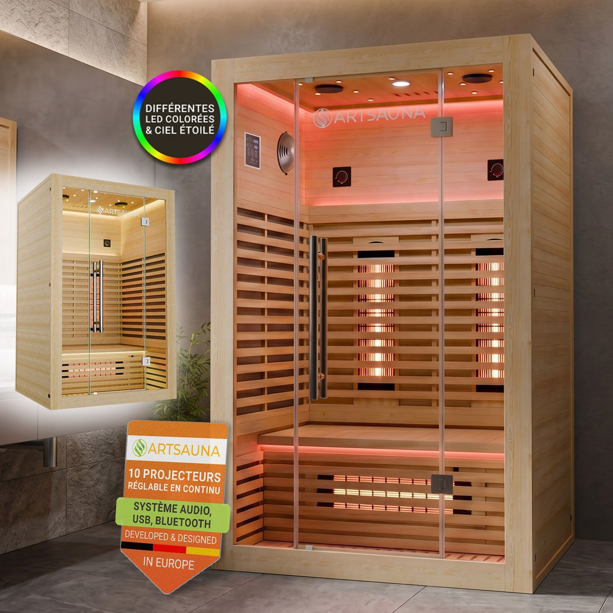 Cabine de sauna infrarouge Trondheim 120