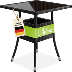 Table de jardin carrée en polyrotin Yoro