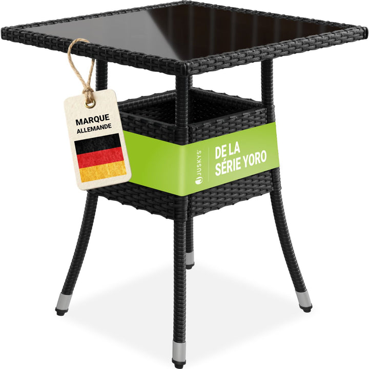 Table de jardin carrée en polyrotin Yoro