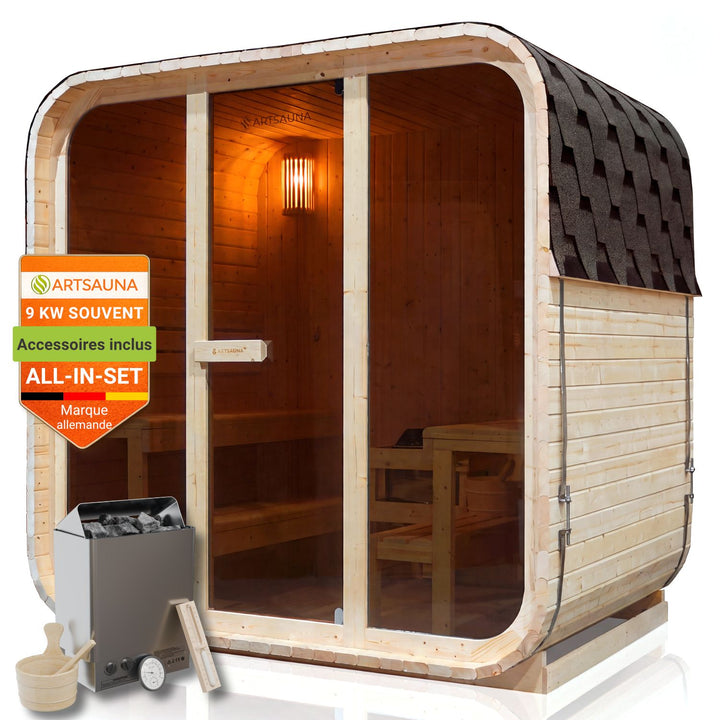 Sauna tonneau cubique Fjora L