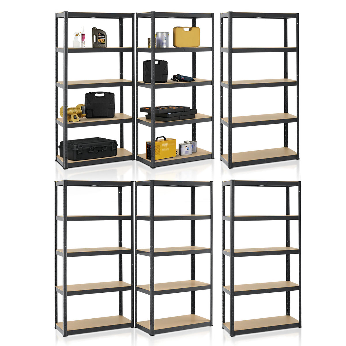 Ensemble de 2 à 8 étagères de rangement de base 180 x 90 x 40 cm