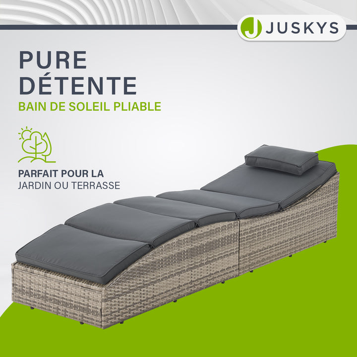 Chaise longue pliable en polyrotin Lamia