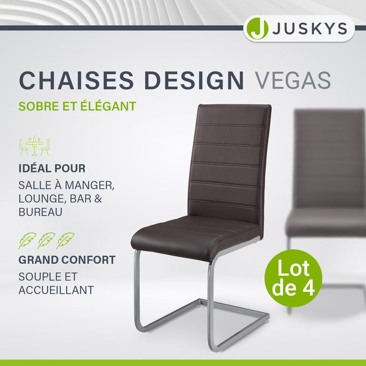 Chaise cantilever Vegas avec cuir artificiel
