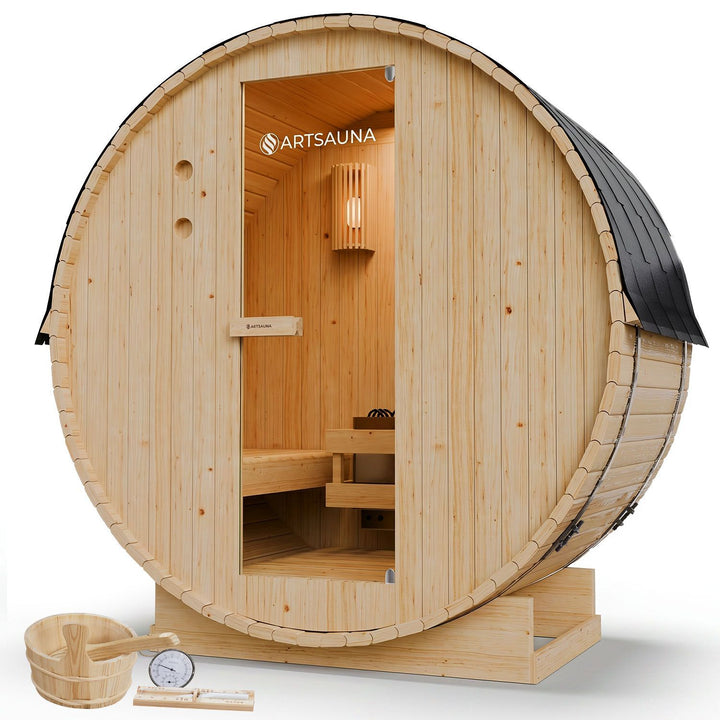 Fasssauna Spitzbergen mit Saunaofen