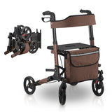 Déambulateur en aluminium Vital – pliable, avec siège et sac à provisions – jusqu'à 130 kg