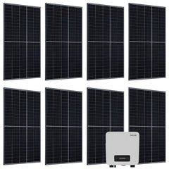 Système solaire composé de 8 panneaux solaires Longi de 400 W et d'un onduleur