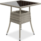 Table de jardin carrée en polyrotin Yoro