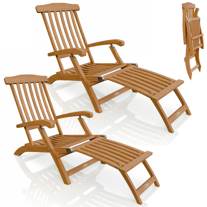 Bain de soleil de jardin résistant aux intempéries en bois huilé
