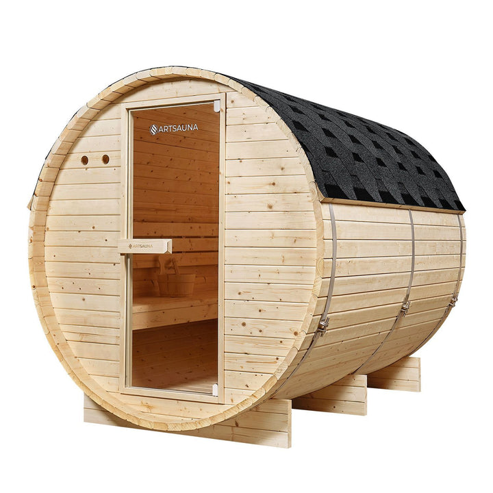 Sauna tonneau Spitzberg avec poêle de sauna