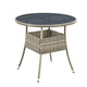 Table de jardin ronde en polyrotin Yoro