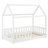 Lit enfant Marli 80 x 160 cm – lit cabane avec barrière et sommier à lattes