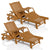 Chaise longue pliante de balcon SunScape en bois d'acacia