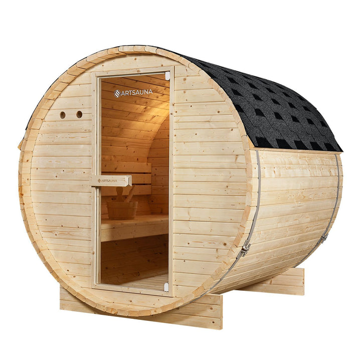 Sauna tonneau Spitzberg avec poêle de sauna