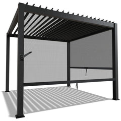 Lamellendach Tahiti 3 x 3 m inkl. 2x Seitenwand 3 m