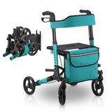 Déambulateur en aluminium Vital – pliable, avec siège et sac à provisions – jusqu'à 130 kg