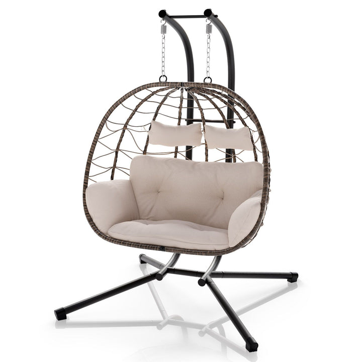 Fauteuil suspendu double en polyrotin Aria