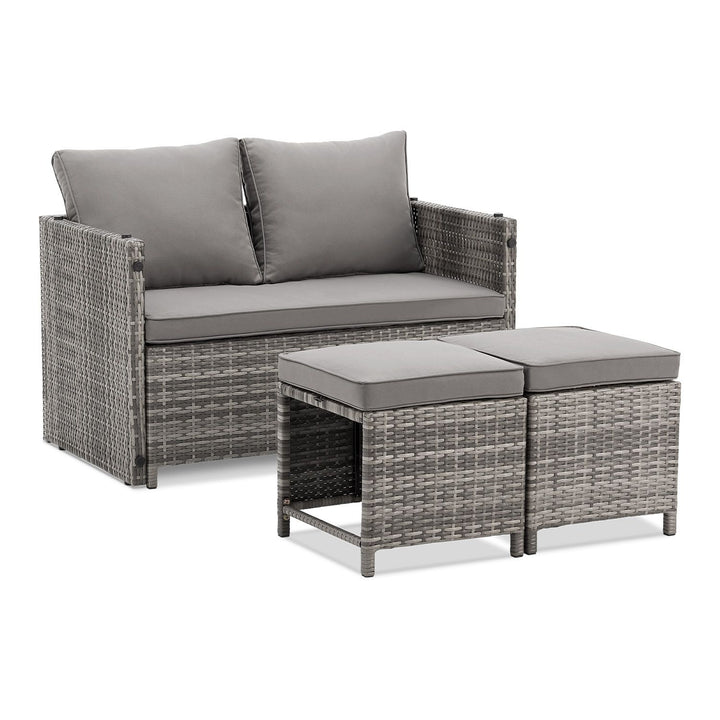 2in1 Polyrattan Gartenmöbel Jamaika
