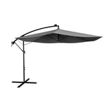 Parasol déporté à LED Brazil – avec manivelle et socle