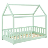 Lit enfant Marli 80 x 160 cm – lit cabane avec barrière et sommier à lattes