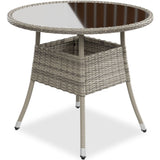 Table de jardin ronde en polyrotin Yoro