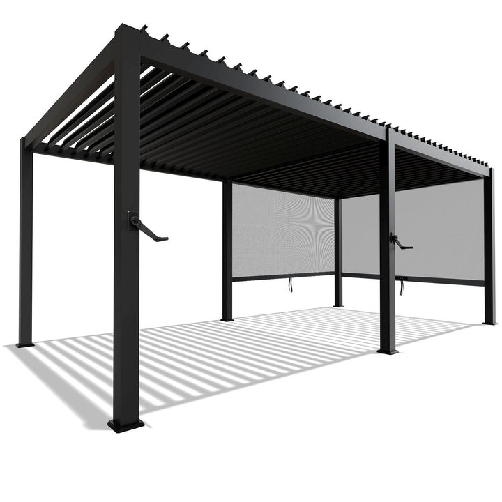 Lamellendach Tahiti 3 x 5,9 m inkl. 2x Seitenwand 3 m