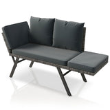 Banc multifonction en polyrotin Calvia Noir/Gris/Crème