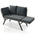 Polyrattan Multifunktionsbank Calvia Schwarz/Grau/Creme