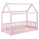 Lit enfant Marli 80 x 160 cm – lit cabane avec barrière et sommier à lattes