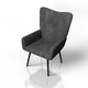 Fauteuil à oreilles avec tabouret Odense en option