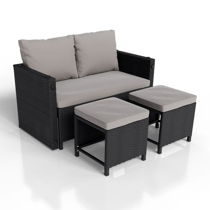 2in1 Polyrattan Gartenmöbel Jamaika