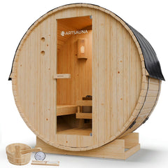 Sauna tonneau Spitzberg avec poêle de sauna