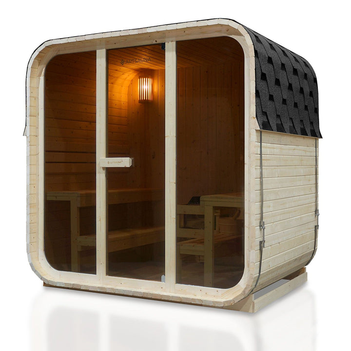 Sauna tonneau carré pour 6 personnes Fjora
