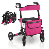 Déambulateur en aluminium Vital – pliable, avec siège et sac à provisions – jusqu'à 130 kg