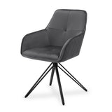 Chaise de salle à manger pivotante en velours Clyde