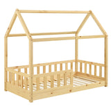 Lit enfant Marli 80 x 160 cm – lit cabane avec barrière et sommier à lattes